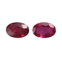 Premium Niassa Ruby (FF) Set of 2 (Ovl 6x4mm) 1.16 ctw Loose Gemstone