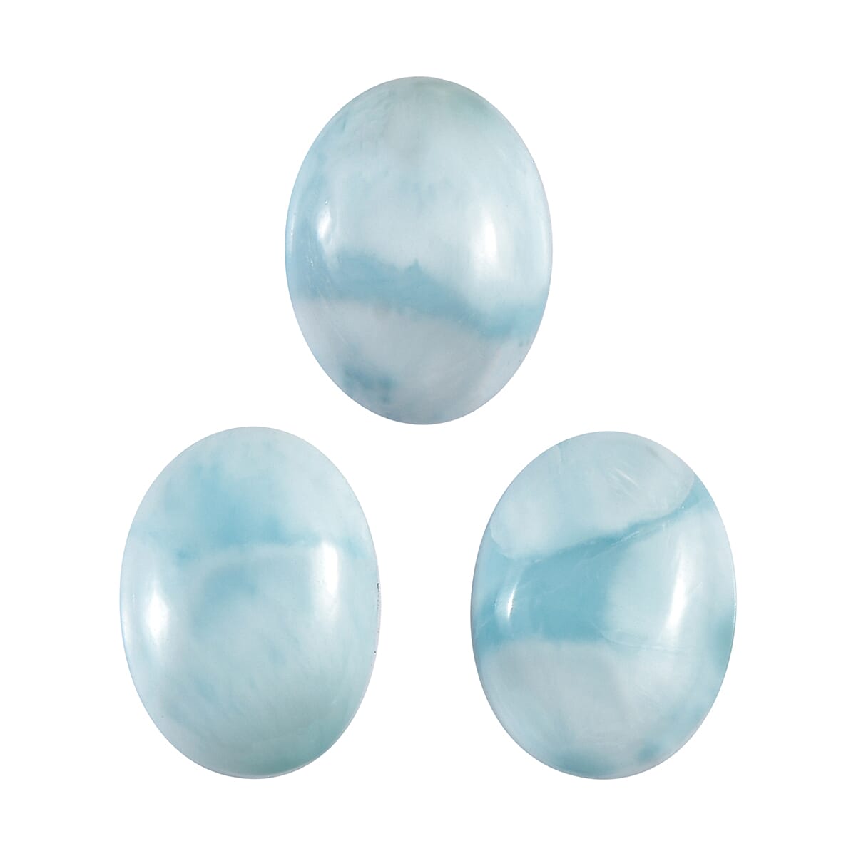 Larimar Set of 3 (Ovl 8x6mm) 4.44 ctw Loose Gemstone