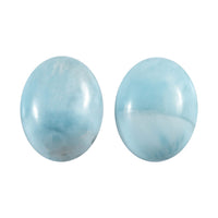 Larimar Set of 2 (Ovl 9x7mm) 3.81 ctw Loose Gemstone