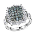 Narsipatnam Alexandrite and Moissanite 2.20 ctw Cushion Shape Ring in Rhodium Over Sterling Silver (Size 10.0) - Sticky add to cart bar