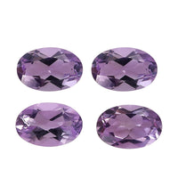 Rose De France Amethyst Set of 4 (Ovl 6x4mm) 1.54 ctw Loose Gemstone