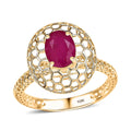 Mirage Collection 10K Yellow Gold AAA Mozambique Ruby Ring (Size 10.0) 1.30 ctw - Sticky add to cart bar