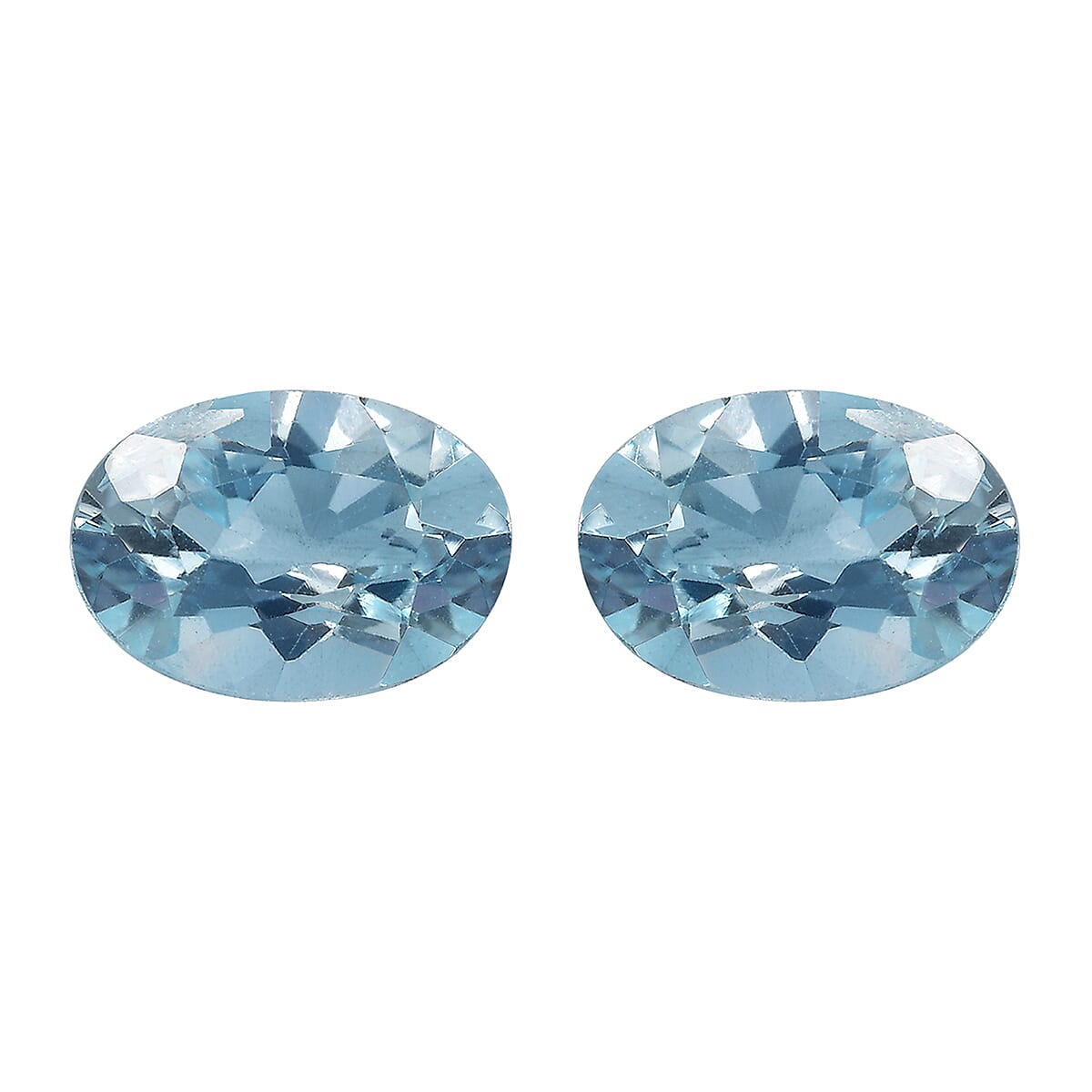 Sky Blue Topaz Set of 2 (Ovl 7x5mm) 1.90 ctw Loose Gemstone