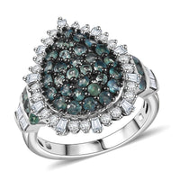 Narsipatnam Alexandrite and Moissanite 2.20 ctw Cushion Shape Ring in Rhodium Over Sterling Silver (Size 10.0)