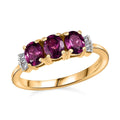 Premium Radiant Ember Garnet, Diamond Ring in 18K Vermeil YG Sterling Silver (Size 10.0) 1.40 ctw - Sticky add to cart bar