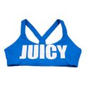 Juicy Couture Blue and White Big Logo Sports Bra - XS - Sticky add to cart bar