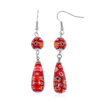 Multi Murano Style Earrings in Stainless Steel