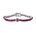 TLV Niassa Ruby (FF) Bracelet in Rhodium Over Sterling Silver (6.50 In) 18.35 ctw - Sticky add to cart bar