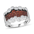 Karis Premium Mozambique Garnet and White Zircon 1.70 ctw Bubbles Ring in Platinum Bond (Size 10.0) - Sticky add to cart bar