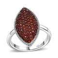 Premium Mozambique Garnet 1.00 ctw Scarlet Radiance Ring in Rhodium Over Sterling Silver (Size 10.0) - Sticky add to cart bar