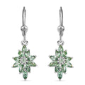 D'Joy Tanzanian Natural Green Apatite 1.75 ctw Earrings in Rhodium Over Sterling Silver - Sticky add to cart bar