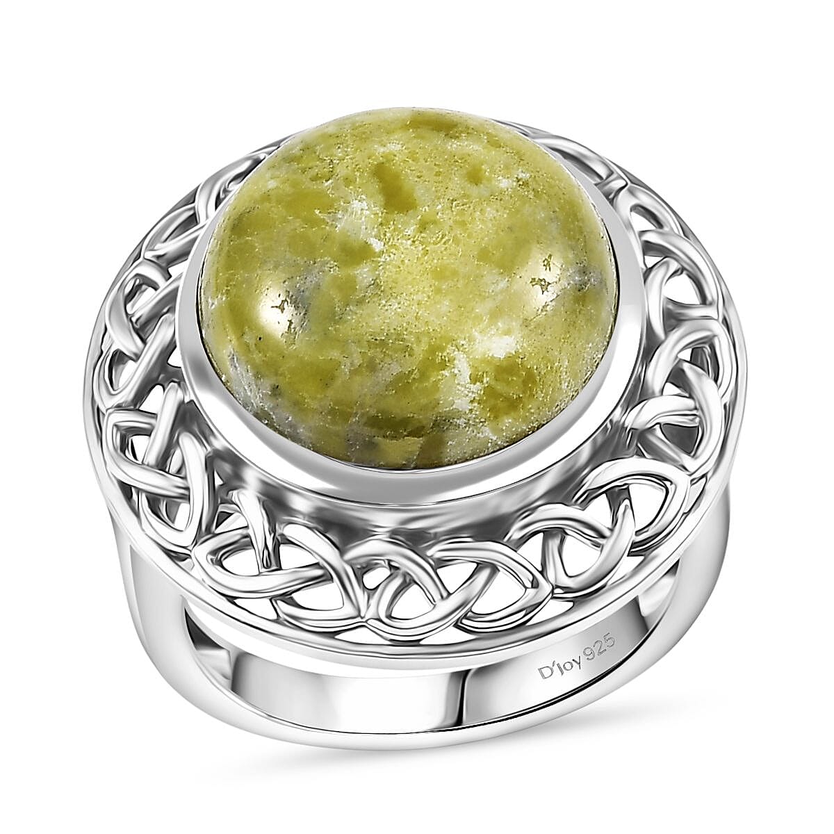 Artisan Crafted Connemara Marble 10.00 ctw Ring in Black Oxidized Sterling Silver
