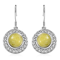 D'Joy Artisan Crafted Connemara Marble 8.35 ctw Lever Back Earrings in Black Oxidized Sterling Silver