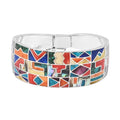 Peruvian Artistry Multi Gemstone Inka Calender Bangle Bracelet in Sterling Silver (7.00 In) 12.65 ctw - Sticky add to cart bar