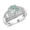 D'Joy Blue Moissanite (Rnd 8mm), Moissanite Ring in Rhodium Over Sterling Silver (Size 5.0) 3.00 ctw - Sticky add to cart bar