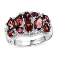 Mozambique Garnet, White Zircon Ring in Platinum Over Sterling Silver (Size 10.0) 4.00 ctw - Sticky add to cart bar