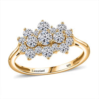 Luxuriant Lab Grown Diamond (G-H, SI) Boat Shaped Ring in 18K Vermeil YG Over Sterling Silver (Size 10.0) 1.00 ctw