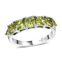 Arizona Peridot 2.20 ctw Band Ring in Platinum Over Sterling Silver (Size 10.0)