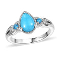 Premium Sleeping Beauty Turquoise and Malgache Neon Apatite 1.40 ctw Infinity Ring in Platinum Over Sterling Silver (Size 10.0) - Sticky add to cart bar