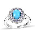 Sleeping Beauty Turquoise, Tanzanite Azure Majesty Ring in Platinum Over Sterling Silver (Size 10.0) 1.50 ctw - Sticky add to cart bar