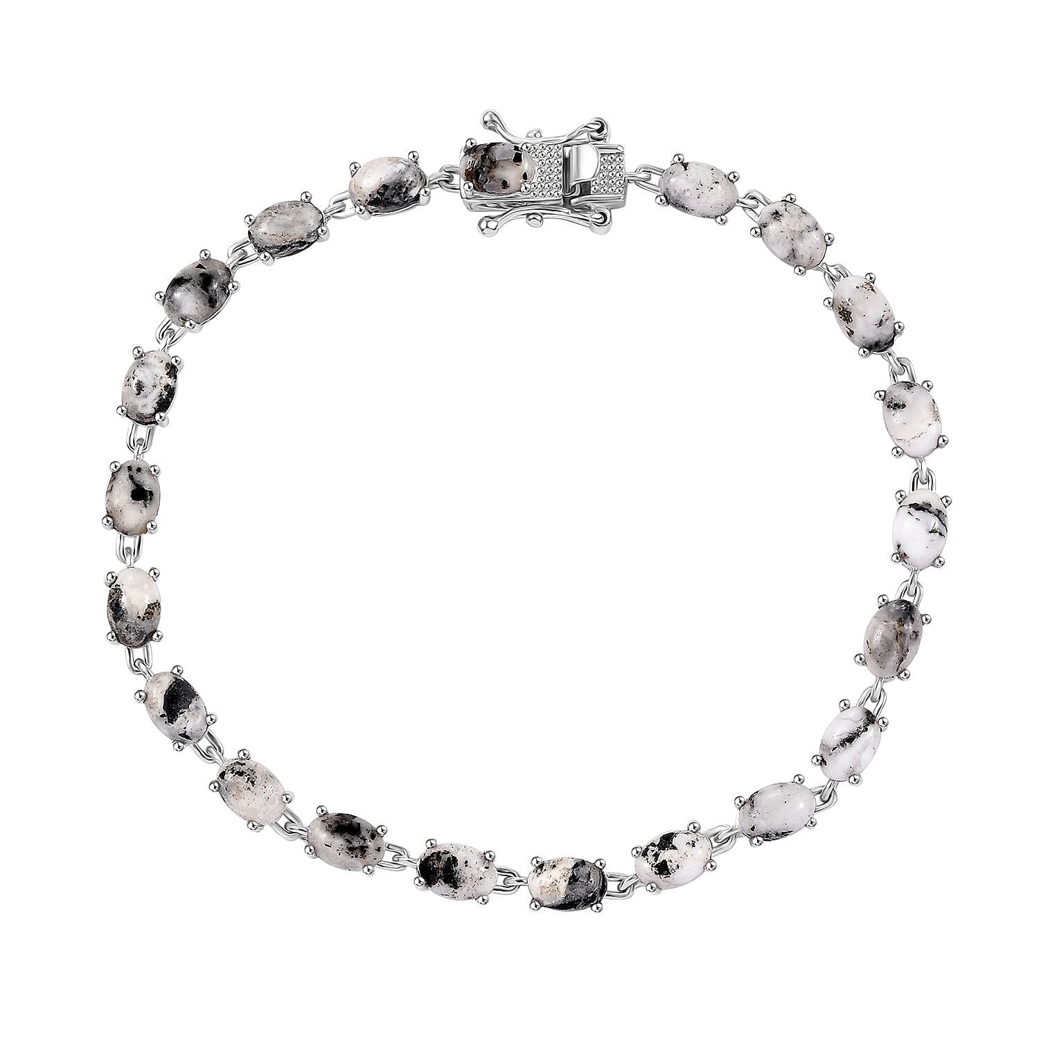 Karis White Buffalo 11.00 ctw Link Bracelet in Platinum Bond (7.25 In)