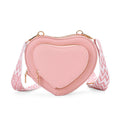 Black Heart Shape Faux Leather Crossbody Bag (7.87"x1.97"x4.72") with Adjustable Shoulder Strap - Sticky add to cart bar