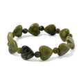 Connemara Marble 120.00 ctw Heart and Beaded Stretch Bracelet - Sticky add to cart bar