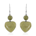 Connemara Marble 22.00 ctw Heart Earrings in Rhodium Over Sterling Silver - Sticky add to cart bar
