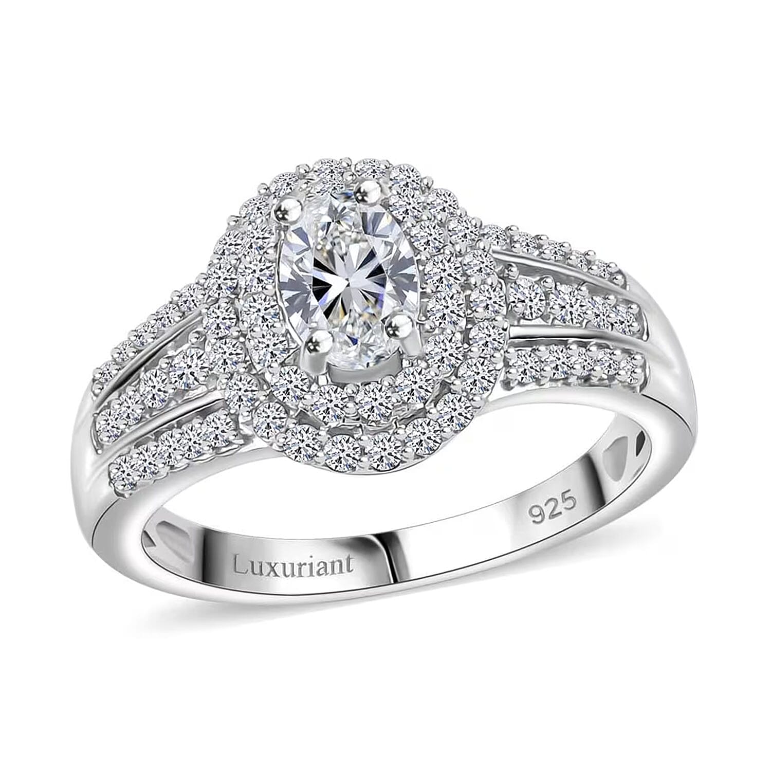 Luxuriant Lab Grown Diamond G VS 1.10 ctw Filigree Heart Ring in Rhodium Over Sterling Silver (Size 10.0)