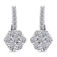 Luxuriant Lab Grown Diamond G-H SI 1.00 ctw Earrings in Sterling Silver