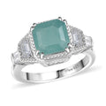 Grandidierite and White Zircon 3.40 ctw Ring in Rhodium Over Sterling Silver (Size 10.0) - Sticky add to cart bar