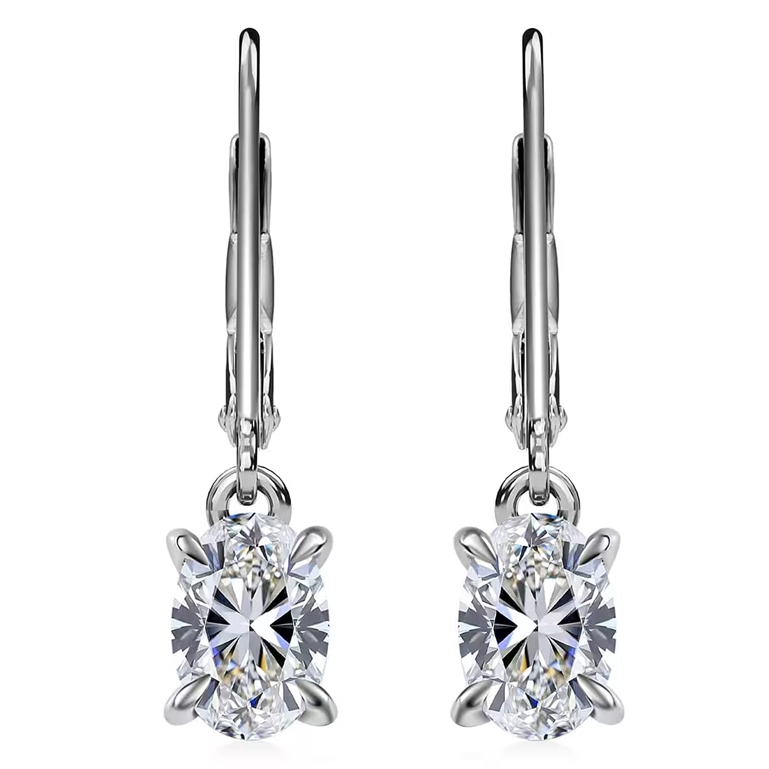 SGL Certified Luxuriant Lab Grown Diamond E-F VS 1.00 ctw Lever Back Earrings in 950 Platinum