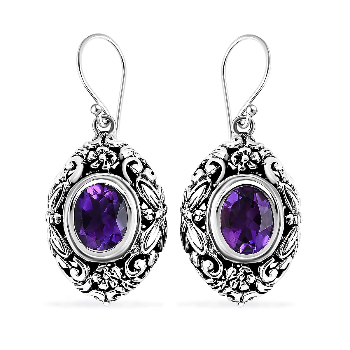 Bali Legacy Moroccan Rose 4.90 ctw Flower with Dragonfly Earrings in Sterling Silver