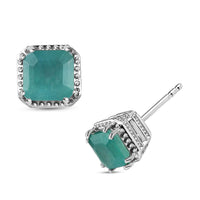 Grandidierite 2.25 ctw Solitaire Stud Earrings in Rhodium Over Sterling Silver