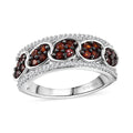 Karis Mozambique Garnet and White Zircon 1.00 ctw Ring in Platinum Bond (Size 10.0) - Sticky add to cart bar
