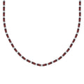 D'Joy Mozambique Garnet and White Zircon 29.60 ctw Necklace in Rhodium Over Sterling Silver 18 Inches - Sticky add to cart bar