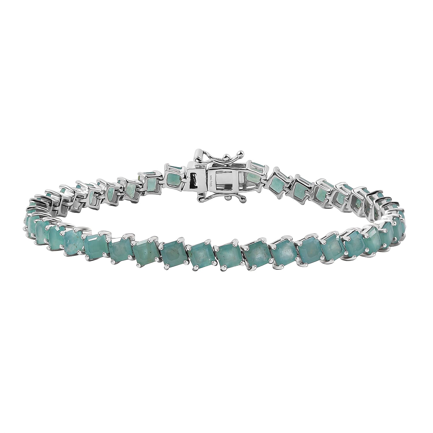 Grandidierite Wave Bracelet in Rhodium Over Sterling Silver (6.50 In) 11.85 ctw