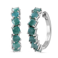 D'Joy Grandidierite 4.80 ctw Wave Earrings in Rhodium Over Sterling Silver