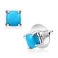 D'Joy Premium Sleeping Beauty Turquoise 1.75 ctw Solitaire Stud Earrings in Platinum Over Sterling Silver - Sticky add to cart bar