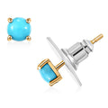 D'Joy Premium Sleeping Beauty Turquoise 1.00 ctw Solitaire Stud Earrings in 18K Vermeil Yellow Gold Over Sterling Silver - Sticky add to cart bar