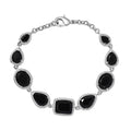 Karis California Black Jade 15.70 ctw Bracelet in Platinum Bond (6.50 In) - Sticky add to cart bar