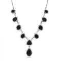 Karis California Black Jade 13.40 ctw Necklace in Platinum Bond 18-20 Inches - Sticky add to cart bar