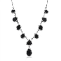 Karis California Black Jade 13.40 ctw Necklace in Platinum Bond 18-20 Inches