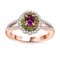AAA Radiant Ember Garnet, Mutli Gemstone Ring in 18K Vermeil RG Sterling Silver (Size 10.0) 1.00 ctw - Sticky add to cart bar