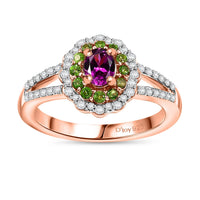 AAA Radiant Ember Garnet, Mutli Gemstone Ring in 18K Vermeil RG Sterling Silver (Size 10.0) 1.00 ctw
