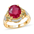 Niassa Ruby (FF), Multi Gemstone Ring in 18K Vermeil YG Over Sterling Silver (Size 10.0) 6.00 ctw - Sticky add to cart bar