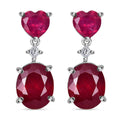 D'Joy Niassa Ruby (FF), Moissanite 10.20 ctw Love Elegance Earrings in Rhodium Over Sterling Silver - Sticky add to cart bar