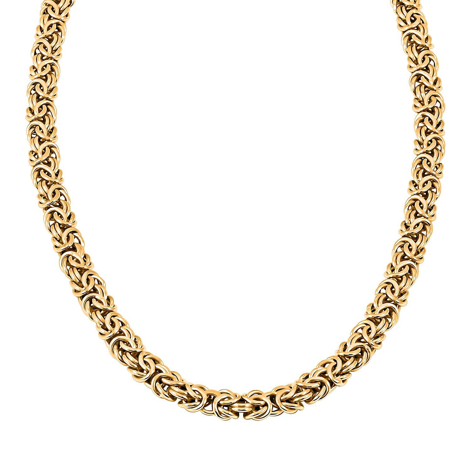 Italian 7.5mm Byzantine Chain Necklace in 10K Yellow Gold 13.6 Grams 18 Inches
