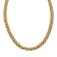 Italian 7.5mm Byzantine Chain Necklace in 10K Yellow Gold 13.6 Grams 18 Inches