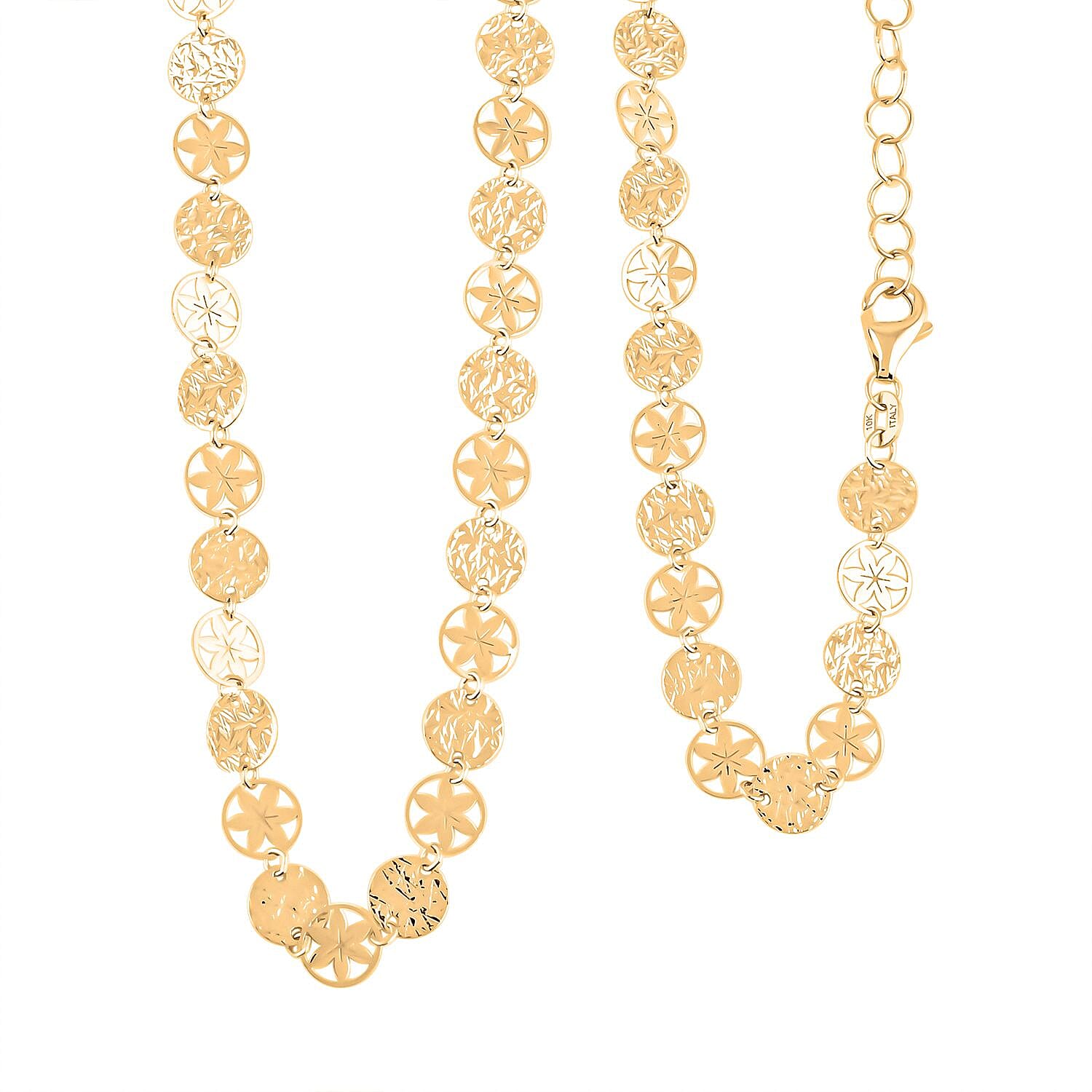 Italian Rosone Chain Necklace in 10K Yellow Gold 3.5 Gram 18-20 Inches